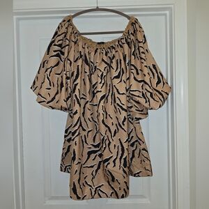 Fate Tan and Black Zebra Print Blouse